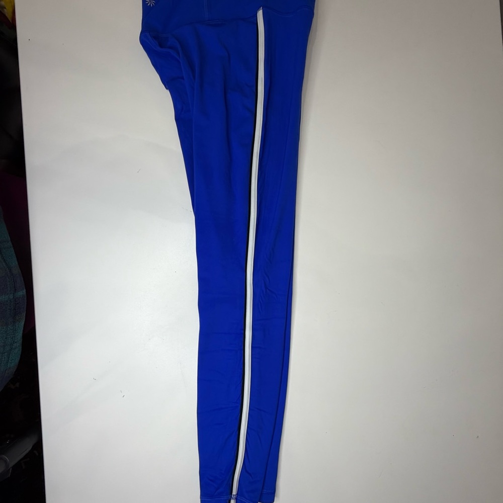 Athleta Ladies Leggings, size M, Royal blue with white/black stripes. Like new! - Picture 6 of 6